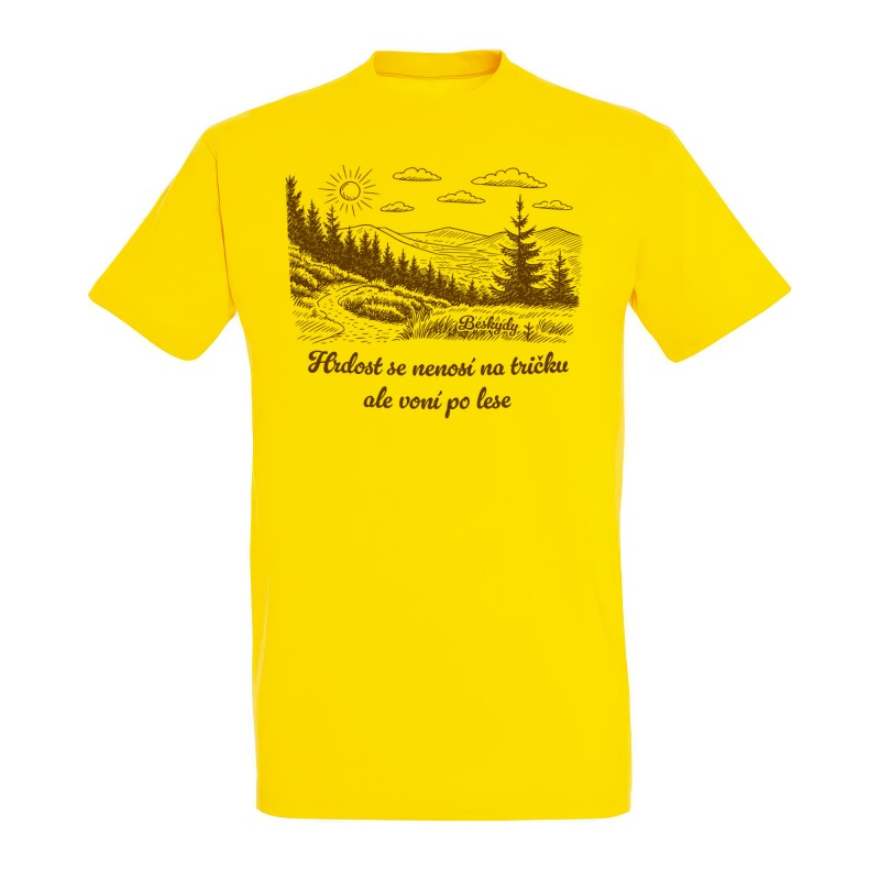 Žluté tričko s motivem Beskyd – Hrdost z hor | Beeskyd